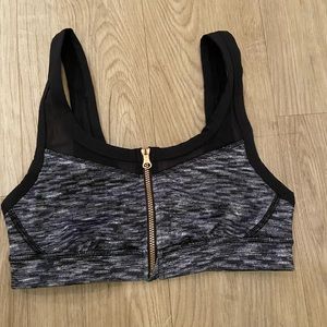 Lulu Lemon Zipper Sports Bra with Mesh Detail